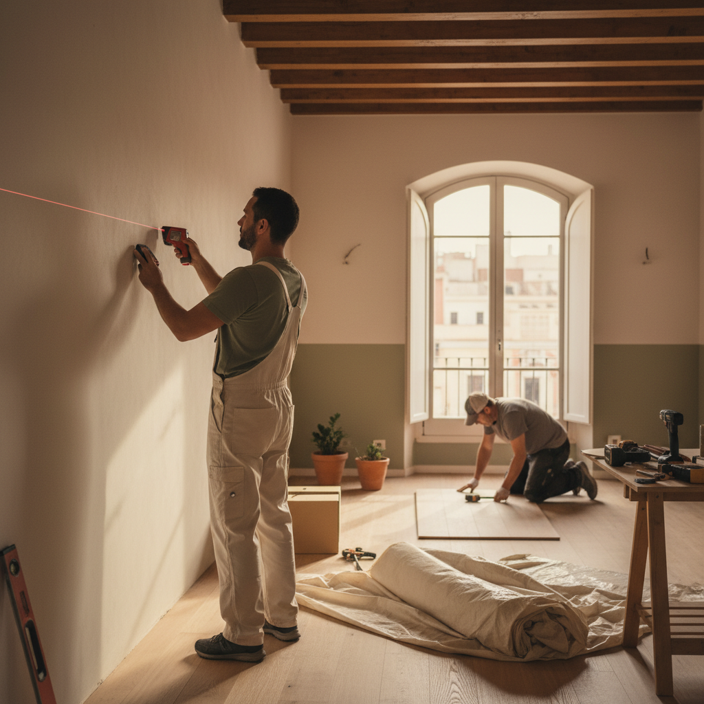 Equipo de Reformas Pazel trabajando en una vivienda en Valencia